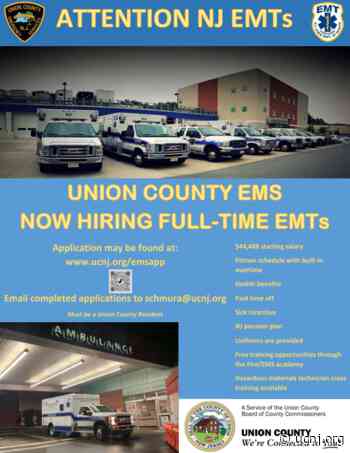 Union County is Hiring Full Time Emergency Medical Technicians – Apply Today - UCNJ.org