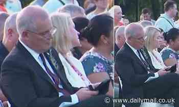 Federal election 2022: Scott Morrison busted texting at Anzac Day dawn service in Darwin - Daily Mail