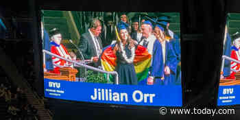 BYU student reveals rainbow flag under graduation gown in protest of school's LGBTQ policies