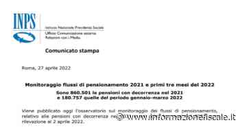 Pensioni: nei primi tre mesi 2022 calo del 19,8 per cento rispetto al 2021 - Informazione Fiscale