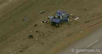 1 dead, 2 injured in multi-vehicle collision outside Okotoks Wednesday - Global News