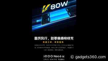 iQoo Neo 6 SE Battery Capacity Revealed Ahead of May 6 Launch
