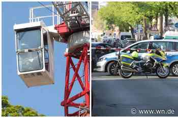 Müllsammler sitzt weiter auf 40 Meter hohem Kran an der Hammer Straße