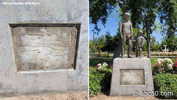 Plaque honoring kidnapping victims Steven Stayner, Timothy White stolen from Merced park