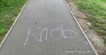 Ealing residents furious after rude graffiti spray painted over trees and path in park - My London