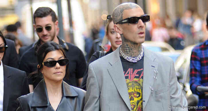 Kourtney Kardashian & Fiance Travis Barker Keep Close While Sightseeing in Milan
