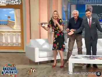 Disastro ai Fatti vostri: Anna Falchi fa cadere la torta in diretta
