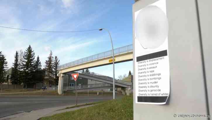 'Diversity is genocide': Racist posters found in north Calgary