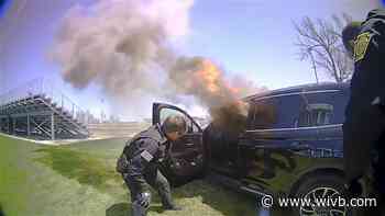 WATCH: Town of Tonawanda Police rescue man from burning SUV