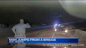 West Memphis Police release dash cam video after man dies following leap from bridge during pursuit - FOX13 Memphis
