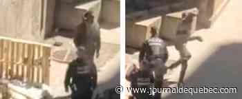 Vidéo virale d’un policier poussant avec force un itinérant à Montréal