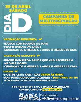 Santa Rita do Passa Quatro a campanha de vacinação "Dia D" neste sábado, 30 de abril - Porto Ferreira Hoje