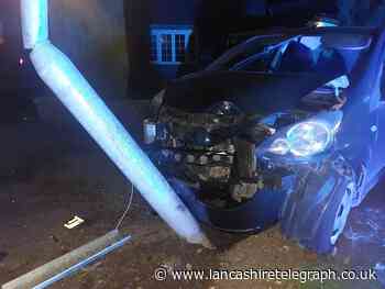 Car smashes into SAME lamp post in another collision on busy road