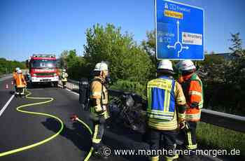 Motorrad gerät bei Hirschberg in Brand – aktuelle Behinderungen auf der L541 - Mannheimer Morgen