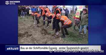 Bau an der Schiffsmühle Coswig – 1. Spatenstich gesetzt - SACHSEN FERNSEHEN