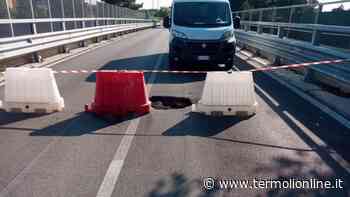 Cede l'asfalto sul cavalcavia in via del Mare, strada sarà chiusa al traffico - Termoli Online