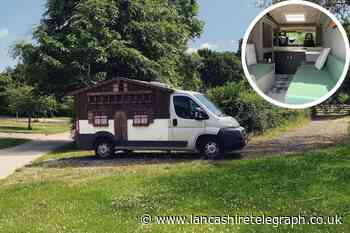 Quirky ChaletVan with thatched windows available to rent in Preston
