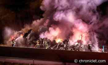 Semi-truck fire shuts down Ohio Turnpike in Amherst; no injuries reported (VIDEOS) - Chronicle Telegram