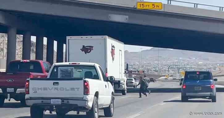 Watch: News crew captures video of migrants running across El Paso highway