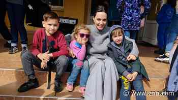 Angelina Jolie visits residents at boarding school and medical institution in Ukraine