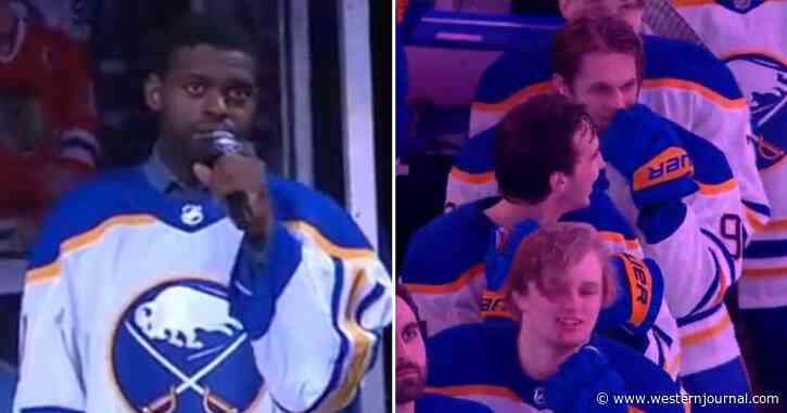 NHL Goalie Grabs the Microphone and Stuns Teammates and Fans with 'Unreal' National Anthem Performance