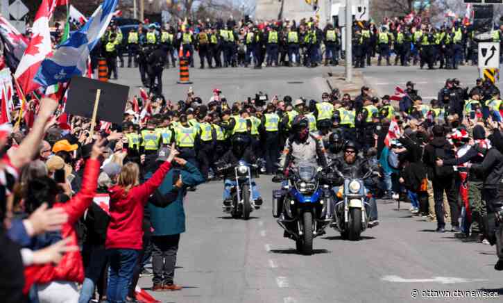 Heavy police presence as hundreds gather in Ottawa for day 2 of 'Rolling Thunder' - CTV News Ottawa