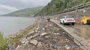 B42 bei Lorch länger gesperrt: Hochwasser erschwert Sanierung der unterspülten Ufermauer - Rhein-Zeitung
