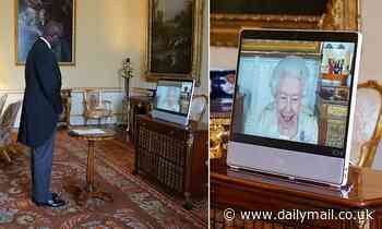 Queen holds virtual audience, appearing at Buckingham Palace via video link from Windsor - Daily Mail