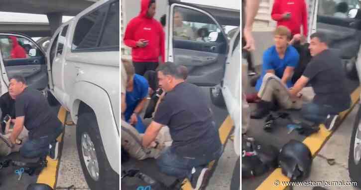 Lone Highway Patrolman Shot, Civilians Swarm the Gunman and Take Control of the Scene