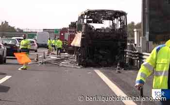 Autobus prende fuoco sulla A14 fra Andria e Canosa di Puglia: nessun ferito - Il Quotidiano Italiano - Bari