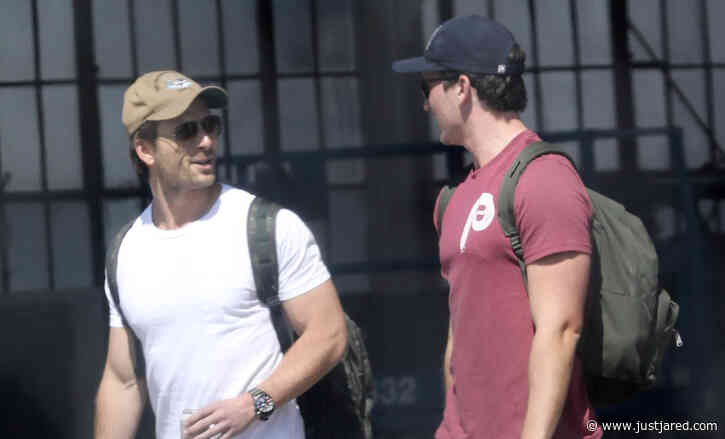 Miles Teller, Glen Powell, & More Fly Away in 'Top Gun' Branded Plane!