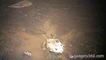 NASA's Ingenuity Helicopter Gives Aerial Perspective on the Perseverance Landing Gear on Mars Surface