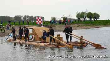Floßfahrt auf dem Rhein - Flößer aus Schiltach werden mit Volksfest empfangen - Schwarzwälder Bote