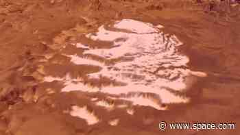 These dry ice glaciers on Mars are moving at its south pole