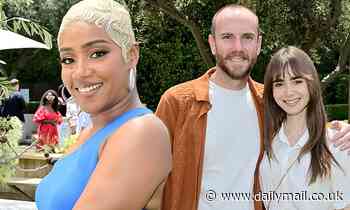 Lily Collins and husband Charlie McDowell join Tiffany Haddish at Netflix Is A Joke brunch - Daily Mail