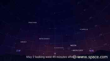 Don't miss Mercury shine with the crescent moon in tonight's sky!