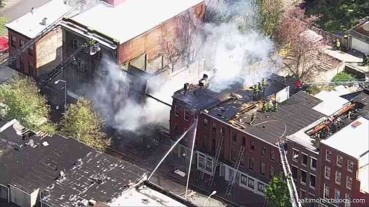 Firefighters Respond To 4-Alarm Blaze, Partial Collapse In West Baltimore