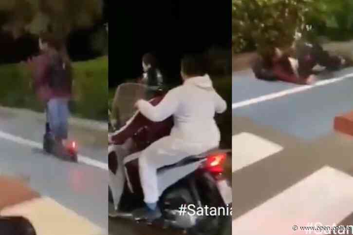 Catania, un ragazzo aggredito di notte da due in scooter. La scena diffusa sui social - Il video - Open - Open