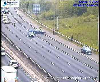 M25 crash near Watford causing long delays