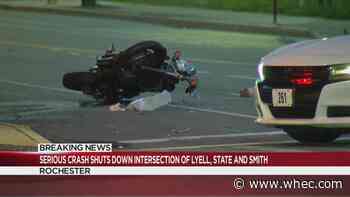 Serious motorcycle crash near intersection in Rochester