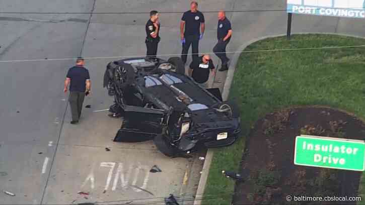 Car Flipped, Large Police Presence In Port Covington