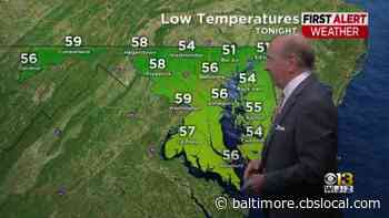 Maryland Weather: Mostly Cloudy Tonight With A Chance For Showers - CBS Baltimore