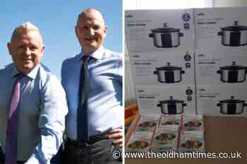 Oldham car dealership owners make slow cooker donation to support families - The Oldham Times