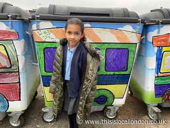 Kids' train-themed bins brighten up Shelley Close in Ongar