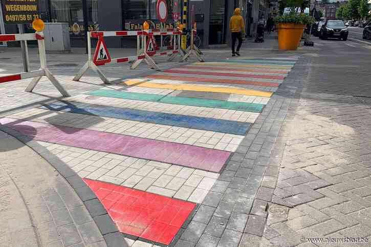 Eerste regenboogzebrapad van Borgerhout kleurt Eliaertsstraat