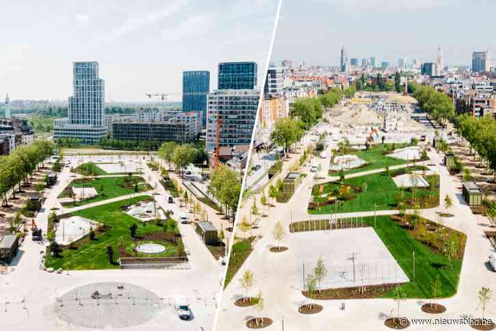 Van parkeerplein tot veelzijdig park: dronebeelden tonen eerste deel van vernieuwde Gedempte Zuiderdokken