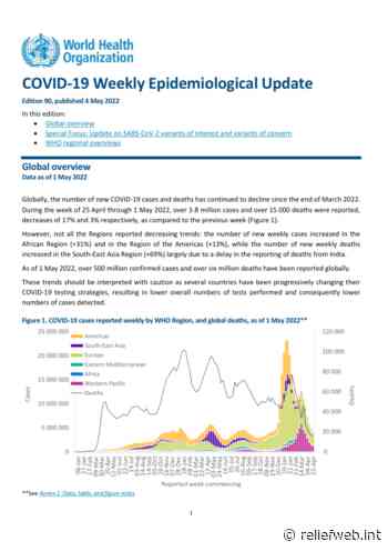 Coronavirus Disease (COVID-19): Weekly Epidemiological Update (4 May 2022) - World - ReliefWeb