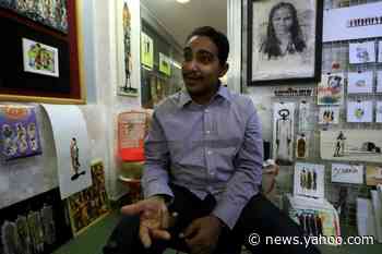 Natural artist: Sudan painter uses tea and coffee to make colours - Yahoo News