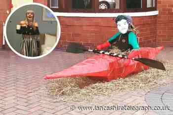 Burnley woman delights Jordan North with rowing home scarecrow