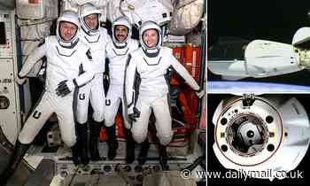 Three NASA astronauts and a European astronaut are returning home from the ISS